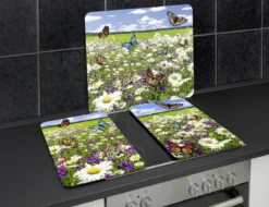 Szklane płyty na kuchenkę, 2 sztuki, Summer Meadow, Maximex