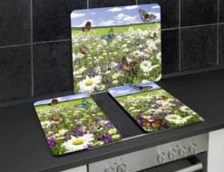 Szklane płyty na kuchenkę, 2 sztuki, Summer Meadow, Maximex