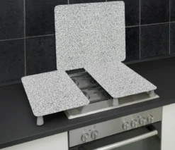 Szklane płyty ochronne GRANIT na kuchenkę – 2 sztuki, WENKO