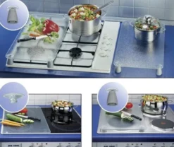 Szklane płyty ochronne GRANIT na kuchenkę – 2 sztuki, WENKO