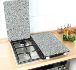 Szklane płyty ochronne GRANIT na kuchenkę – 2 sztuki, WENKO