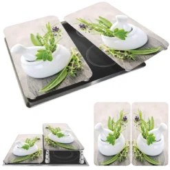Szklane płyty ochronne HERB GARDEN na kuchenkę – 2 sztuki, WENKO