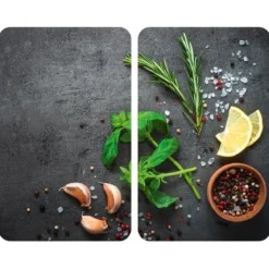 Szklane płyty ochronne HERBS na kuchenkę - 2 sztuki, WENKO