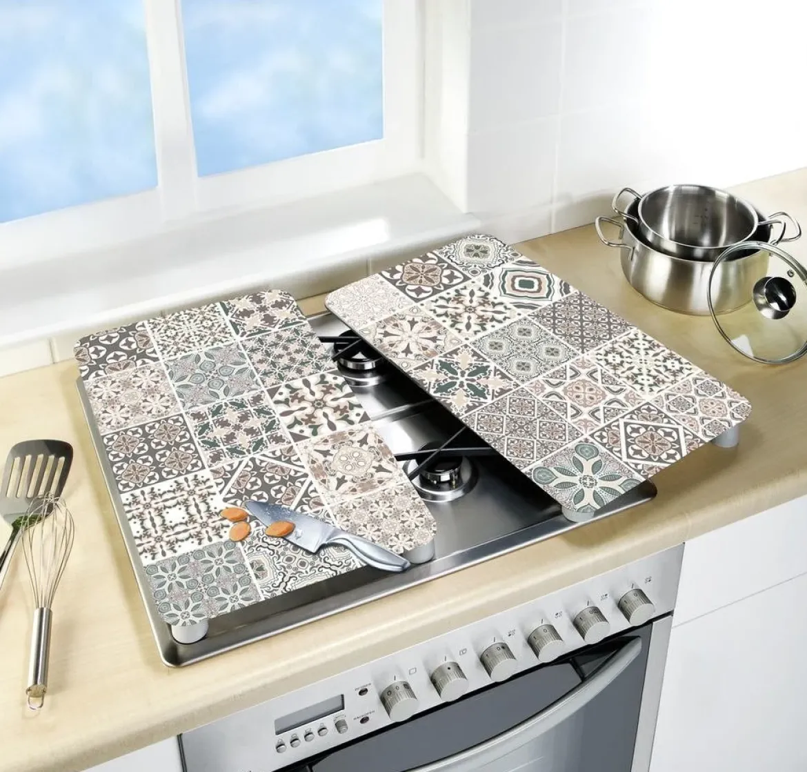 Szklane płyty ochronne na kuchenkę - 2 sztuki w komplecie, WENKO