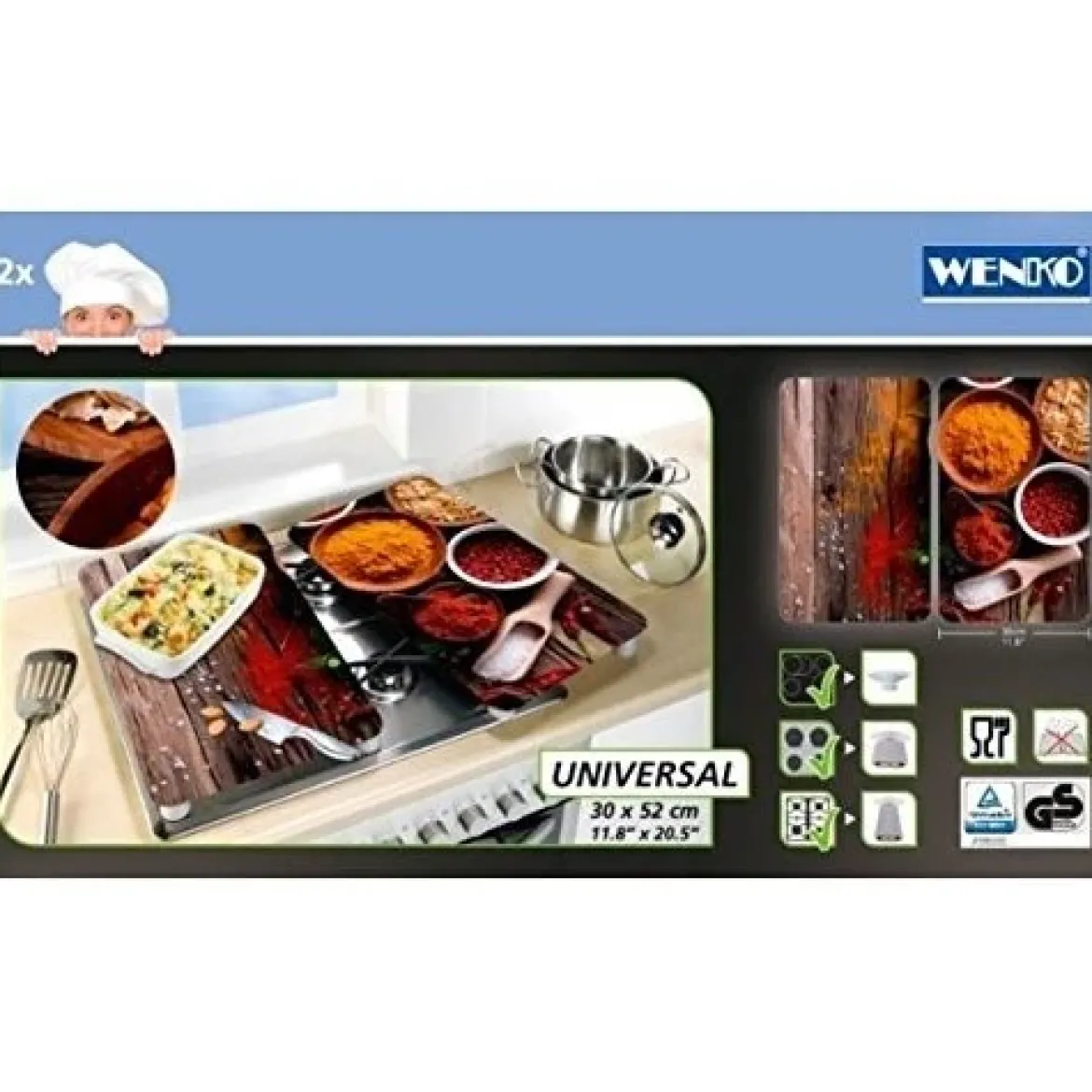 Szklane płyty ochronne na kuchenkę - 2 sztuki w komplecie, WENKO