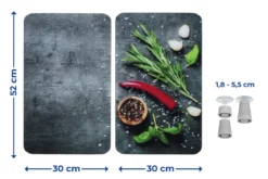 Szklane płyty ochronne na kuchenkę ROSEMARY, 2 sztuki