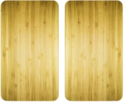 Szklane płyty ochronne WOODEN LOOK na kuchenkę – 2 sztuki, WENKO