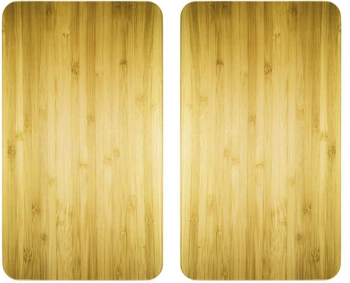 Szklane płyty ochronne WOODEN LOOK na kuchenkę – 2 sztuki, WENKO
