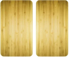 Szklane płyty ochronne WOODEN LOOK na kuchenkę – 2 sztuki, WENKO