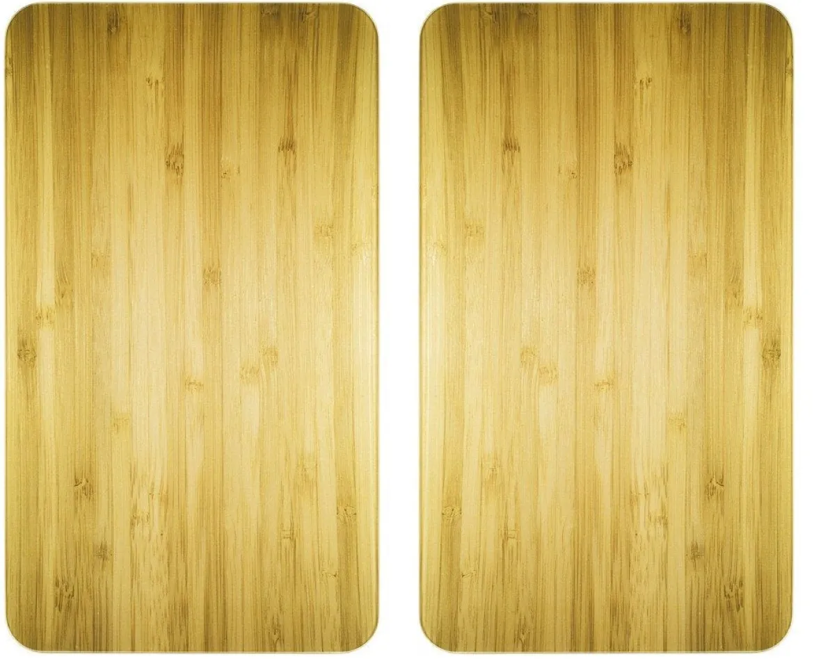 Szklane płyty ochronne WOODEN LOOK na kuchenkę – 2 sztuki, WENKO