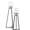 Szklane świeczniki na metalowym stelażu Cosa, 75-95 cm