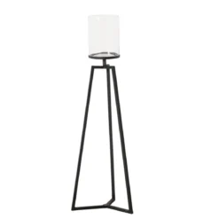 Szklane świeczniki na metalowym stelażu Cosa, 75-95 cm
