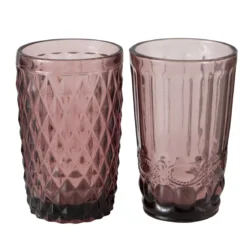 Szklanka z różowego szkła, AURORA, 300 ml