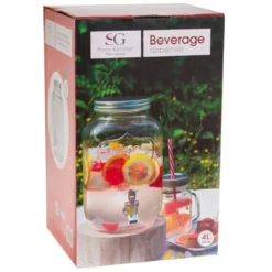 Szklany dystrybutor do soków i napojów, 4 L