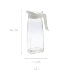 Szklany dzbanek z pokrywką, 1,5 l