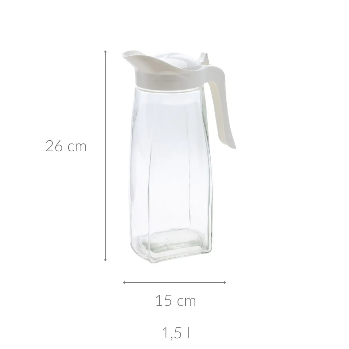 Szklany dzbanek z pokrywką, 1,5 l