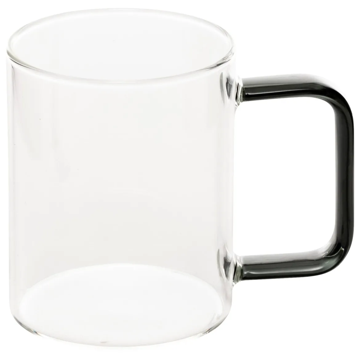 Szklany kubek z barwionym uszkiem, 200 ml