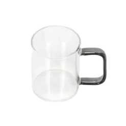Szklany kubek z barwionym uszkiem, 200 ml