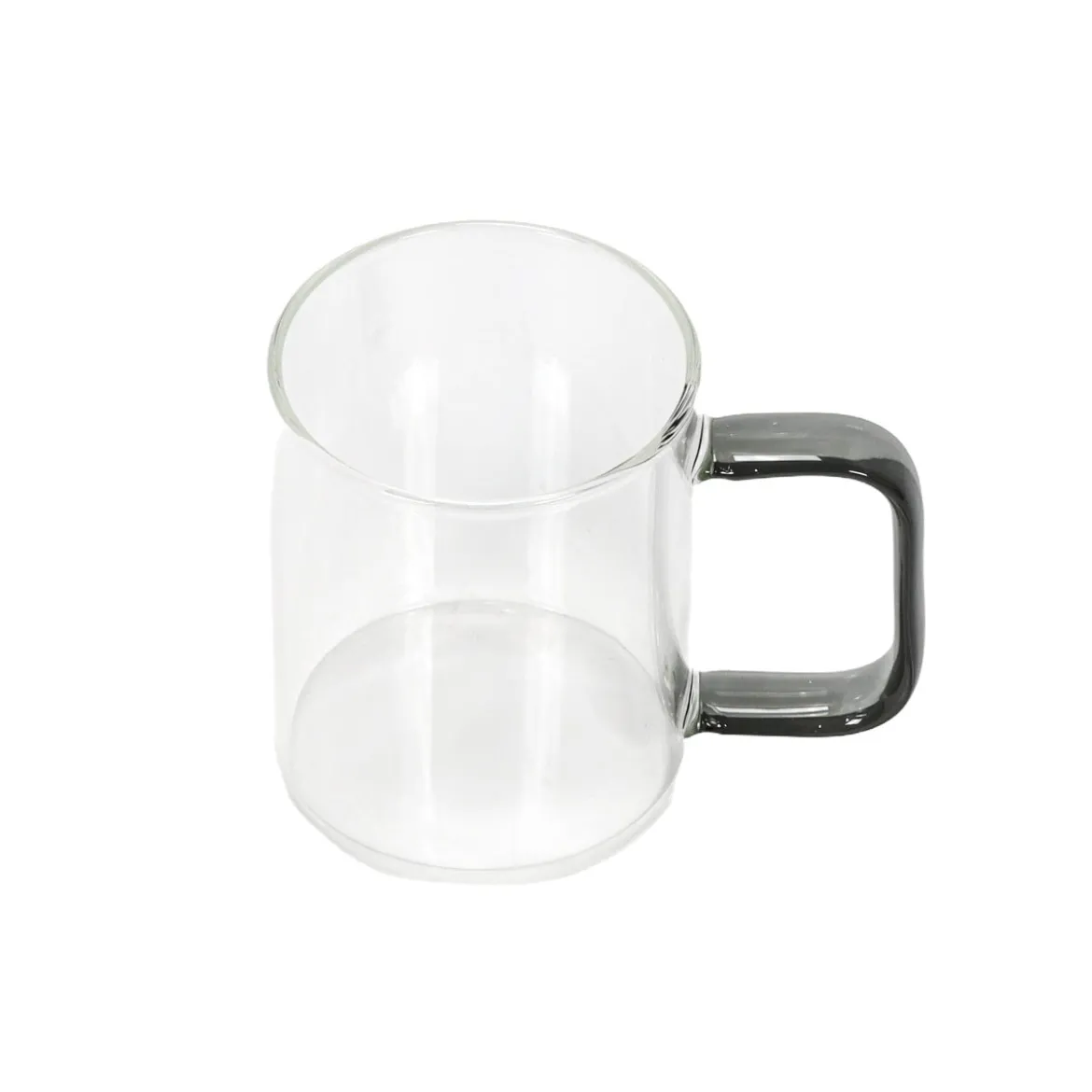 Szklany kubek z barwionym uszkiem, 200 ml