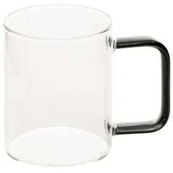 Szklany kubek z barwionym uszkiem, 200 ml