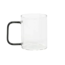 Szklany kubek z barwionym uszkiem, 200 ml