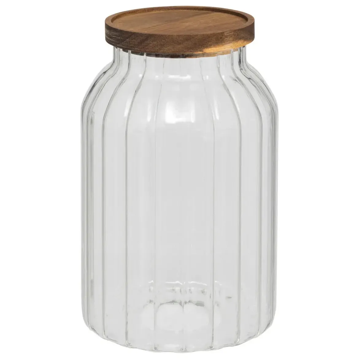 Szklany słoik z drewnianą pokrywką HARMONY, 3 l