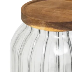 Szklany słoik z drewnianą pokrywką HARMONY, 3 l