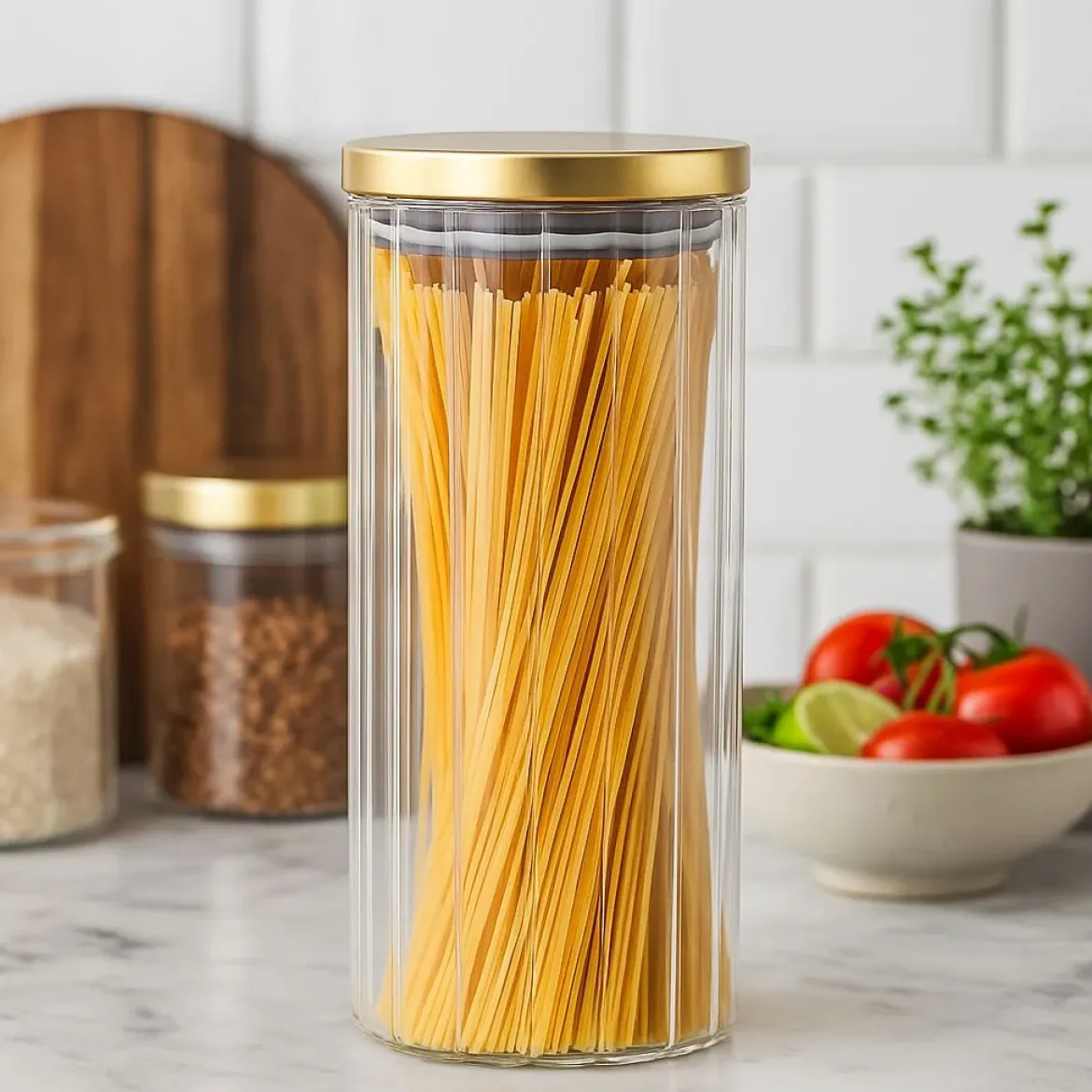 Szklany słoik ze złotą pokrywką, 1000 ml