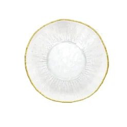 Szklany talerz deserowy ze złotą obwódką DATURA, 21 cm