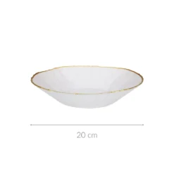 Szklany talerz głeboki ze złotą obwódką DATURA, 20 cm