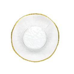 Szklany talerz głeboki ze złotą obwódką DATURA, 20 cm
