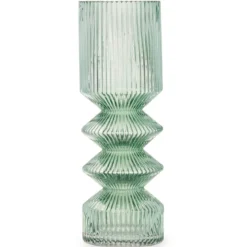 Szklany wazon tuba ryflowane szkło, 8 x 23 cm