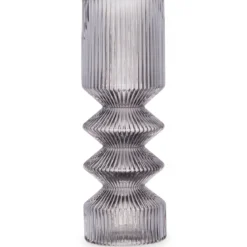 Szklany wazon tuba ryflowane szkło, 8 x 23 cm