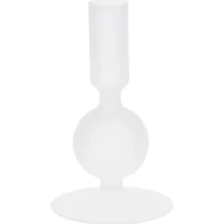 Szklany świecznik na nóżce, 14 cm
