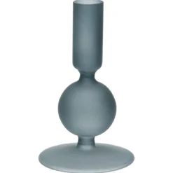 Szklany świecznik na nóżce, 14 cm