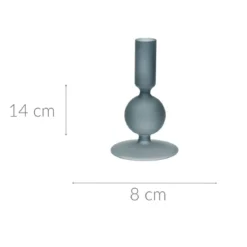 Szklany świecznik na nóżce, 14 cm