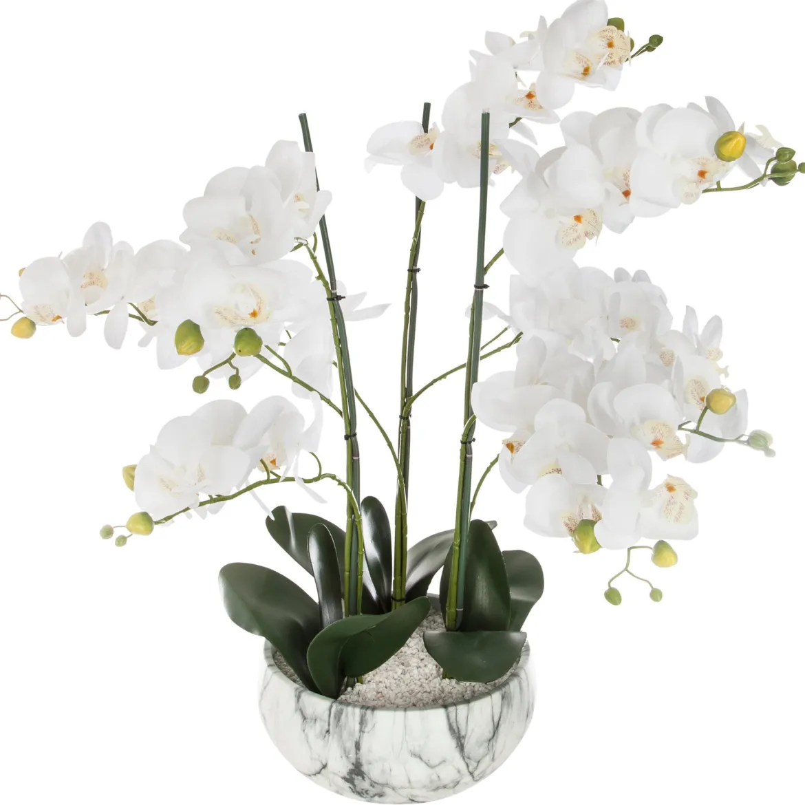 Sztuczna Orchidea, 65 cm, doniczka cementowo-marmurowa