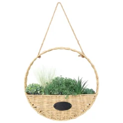 Sztuczna roślina wisząca w wiklinowym koszyku Ø40 cm