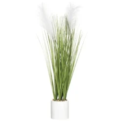 Sztuczna trawa ozdobna w cementowej doniczce, wys. 70 cm