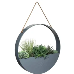 Sztuczne kwiaty, Ø 44 cm, wisząca dekoracja w metalowej osłonce