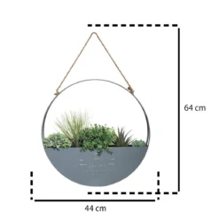 Sztuczne kwiaty, Ø 44 cm, wisząca dekoracja w metalowej osłonce