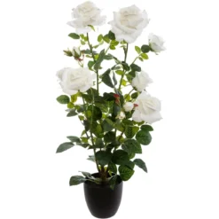 Sztuczne kwiaty doniczkowe KRZEW RÓŻY, 74 cm