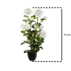Sztuczne kwiaty doniczkowe KRZEW RÓŻY, 74 cm