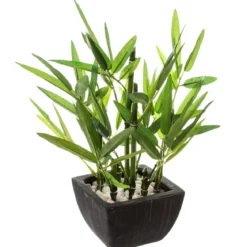 Sztuczne kwiaty w doniczce - ozdobny bambus, 26 cm