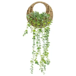 Sztuczny eukaliptus w plecionej doniczce, 70 cm