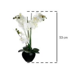 Sztuczny storczyk w czarnej doniczce, 50 cm