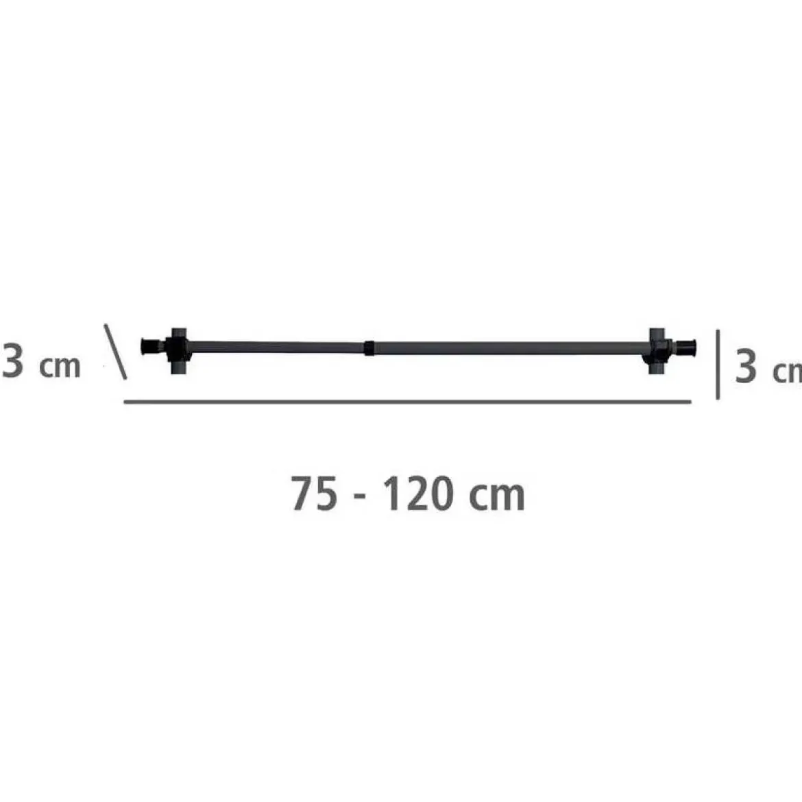 Szyna do garderoby, drążek do ubrań HERKULES 2 sztuki, 75-120cm, WENKO