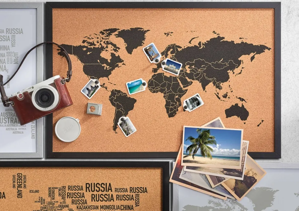 Tablica korkowa na notatki World, 60x40 cm, ZELLER