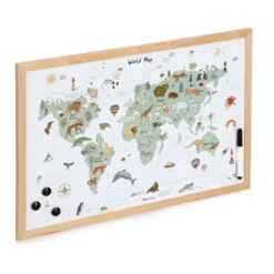 Tablica magnetyczna, mapa świata, 60 x 40 cm