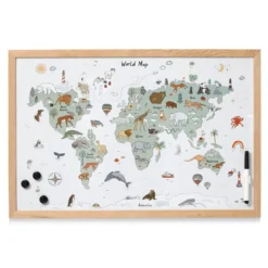 Tablica magnetyczna, mapa świata, 60 x 40 cm